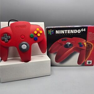 Nintendo 64 N64 Controller Red Original OEM Wired Gamepad with Box NUS-005